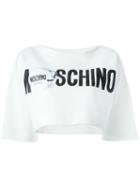 Moschino Logo Print Cropped Sweat Top