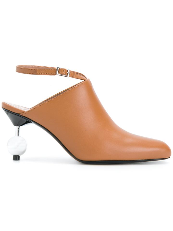 Marni Sphere Heel Mules - Brown