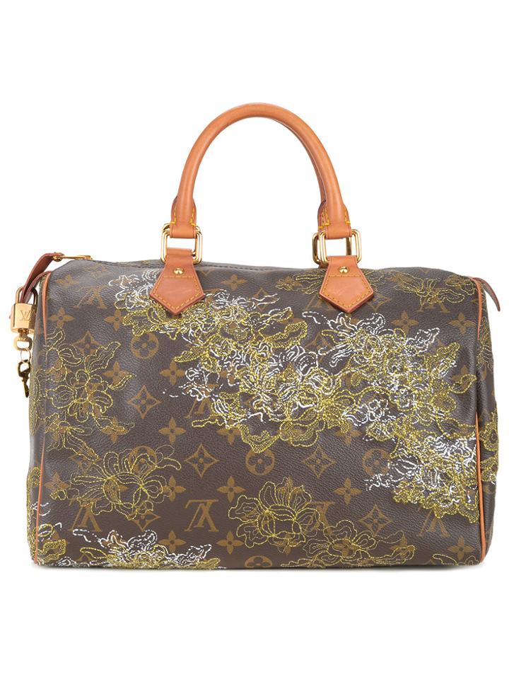 Louis Vuitton Vintage Speedy 30 Dentelle Lace Tote - Brown