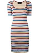 Dsquared2 Striped Fitted Dress, Women's, Size: Xs, Purple, Viscose/polyester/polyamide/spandex/elastane