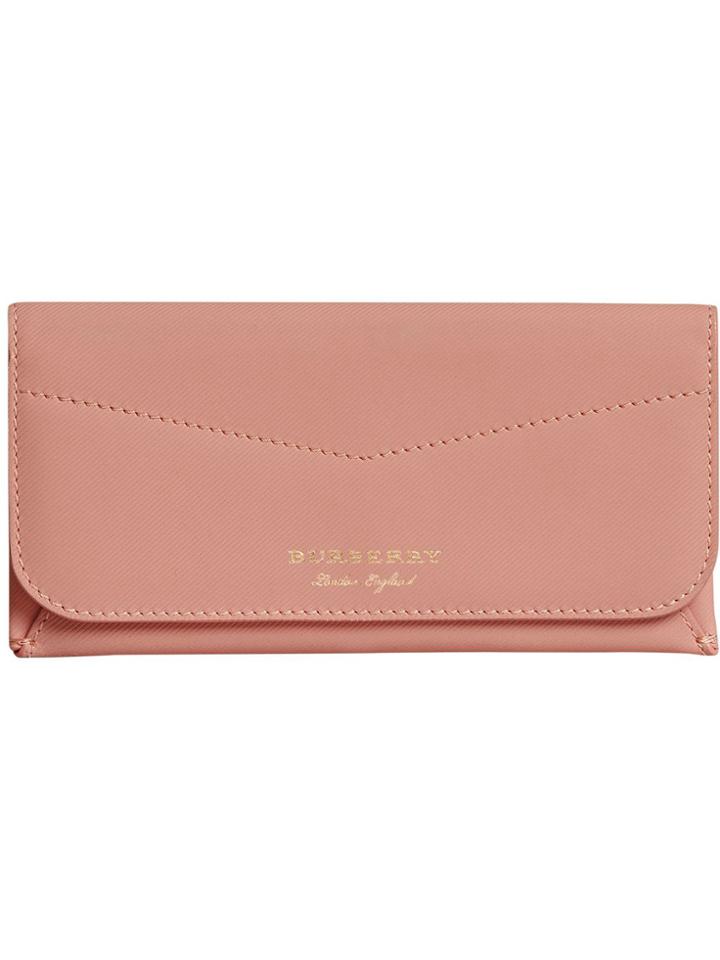 Burberry Trench Leather Envelope Wallet - Pink & Purple