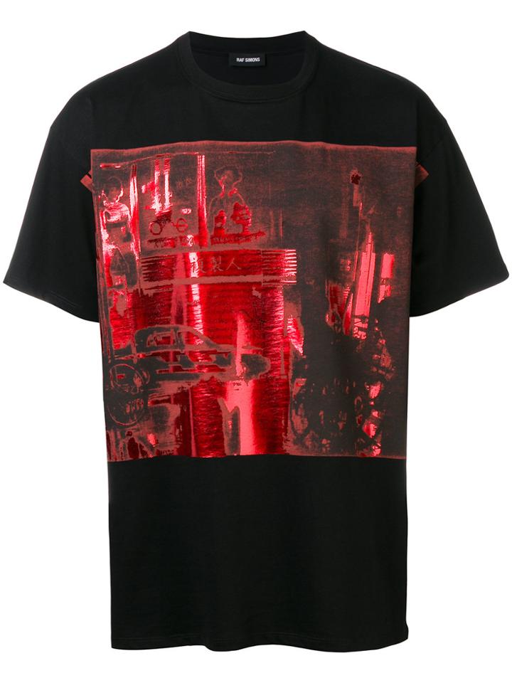 Raf Simons Metallic Print T-shirt - Black