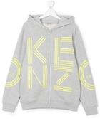 Kenzo Kids Logo Print Zipped Jacket - Grey