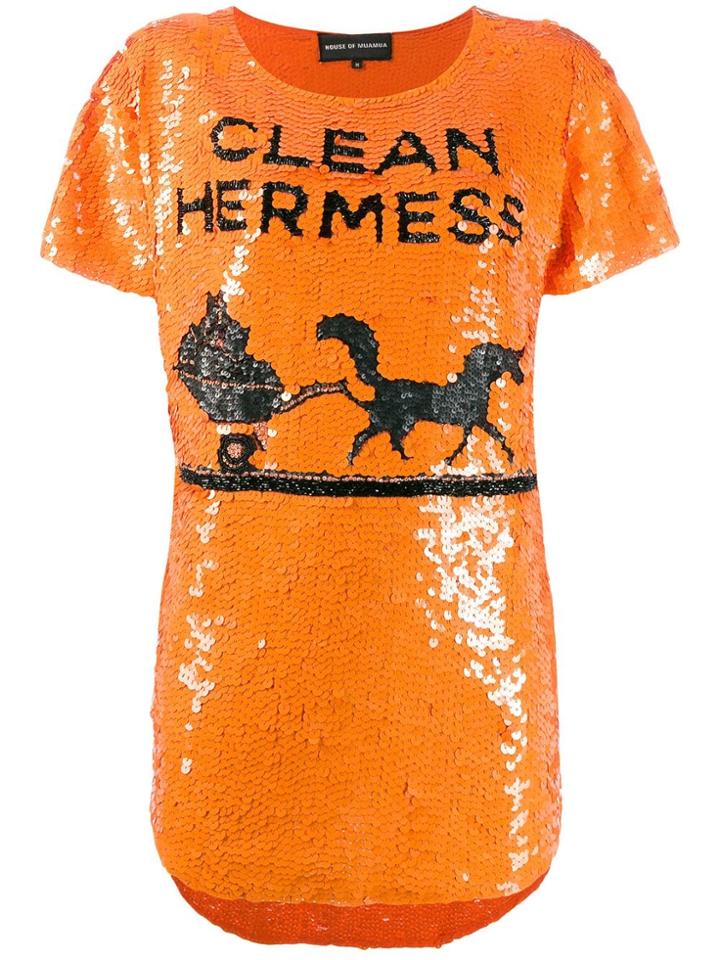 Mua Mua Clean Her Mess T-shirt Dress - Orange