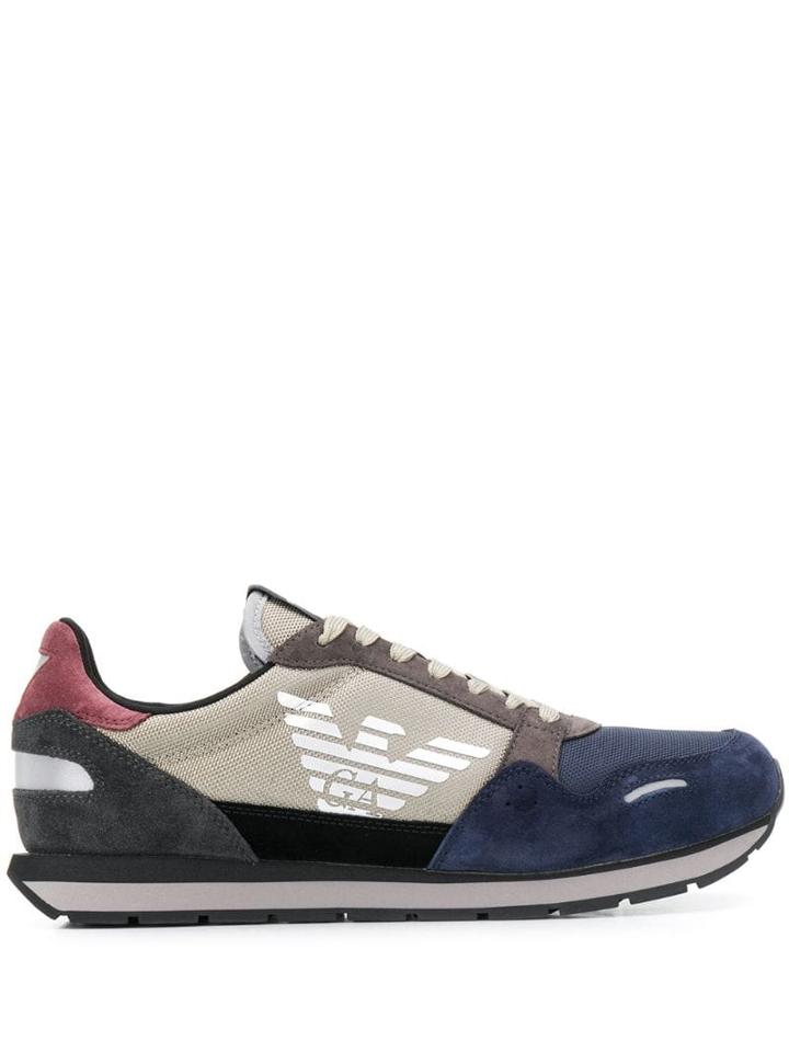 Emporio Armani Logo Colour-block Sneakers - Black