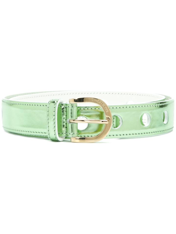 Emilio Pucci Metallic Belt - Green