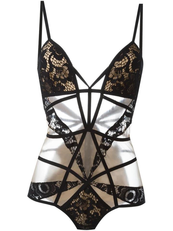 For Love And Lemons Floral Lace Body, Women's, Size: S, Black, Polyester/cotton/nylon/spandex/elastane