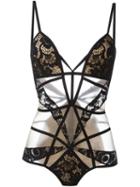 For Love And Lemons Floral Lace Body, Women's, Size: S, Black, Polyester/cotton/nylon/spandex/elastane