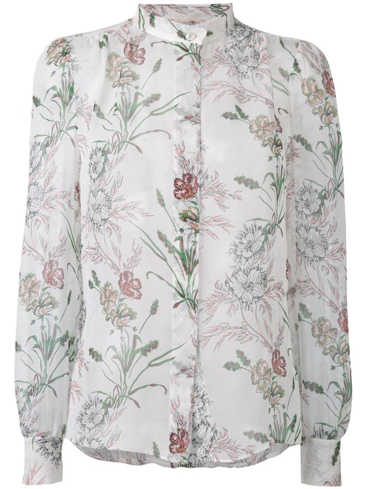 Giambattista Valli Floral Band Collar Shirt - White