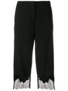 Michael Michael Kors Lace Hem Cropped Trousers - Black