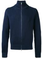 Maison Margiela - Ribbed Zip-up Cardigan - Men - Wool - L, Blue, Wool