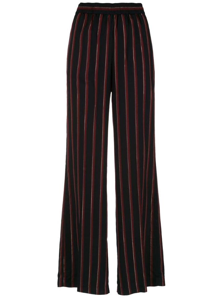 Reinaldo Lourenço Striped Flared Trousers - Black