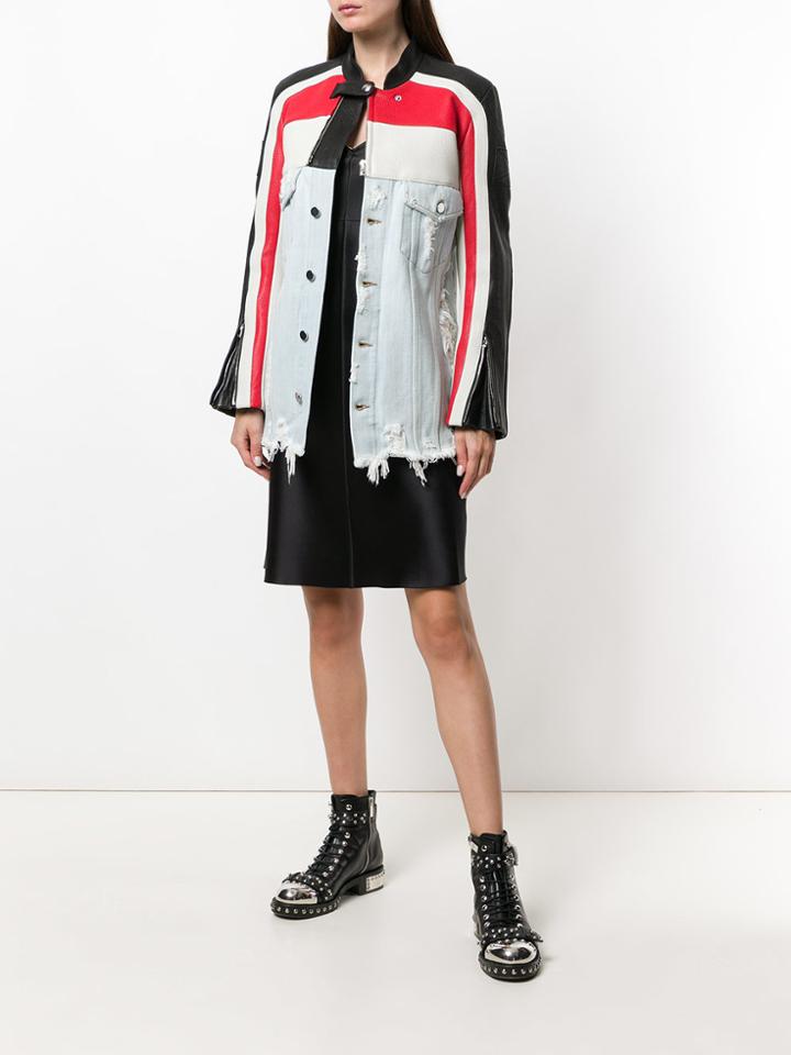 Alexander Wang Denim And Moto Hybrid Jacket - Blue