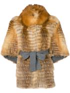 Liska Fox Fur Jacket - Brown