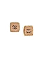 Chanel Pre-owned Square Cc Earrings - Gold