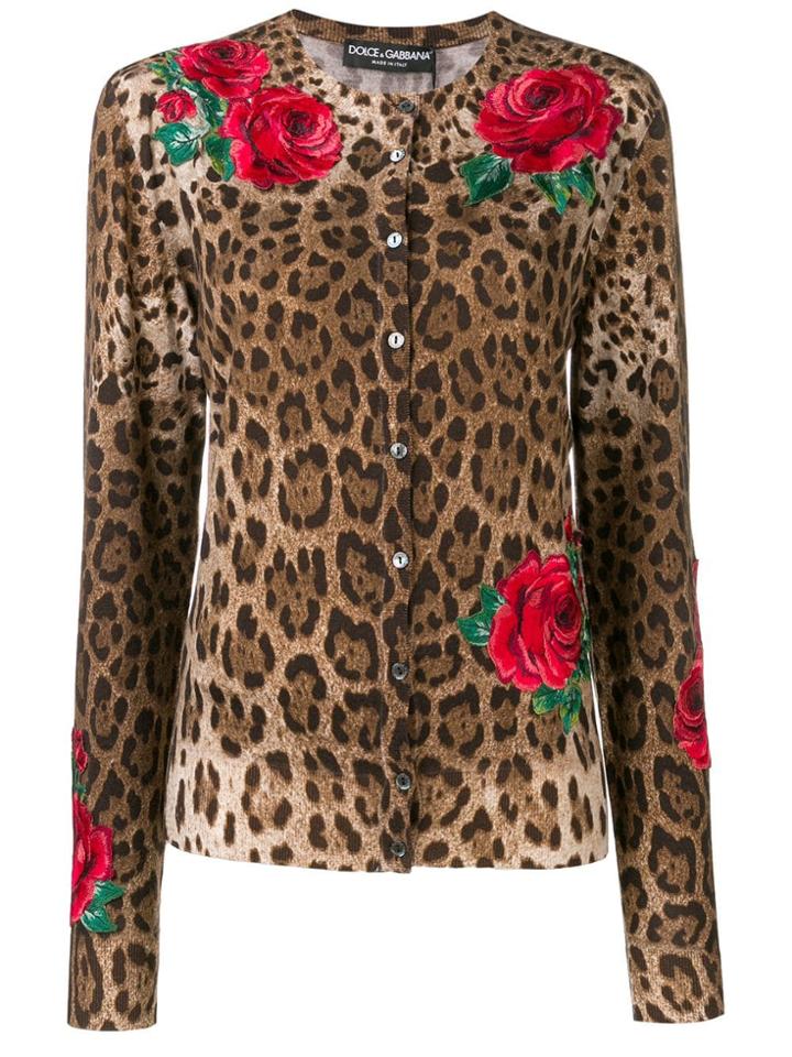 Dolce & Gabbana Animal Print Cardigan - Brown