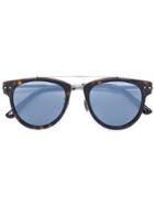 Bottega Veneta Eyewear Round Frame Bar Sunglasses - Brown