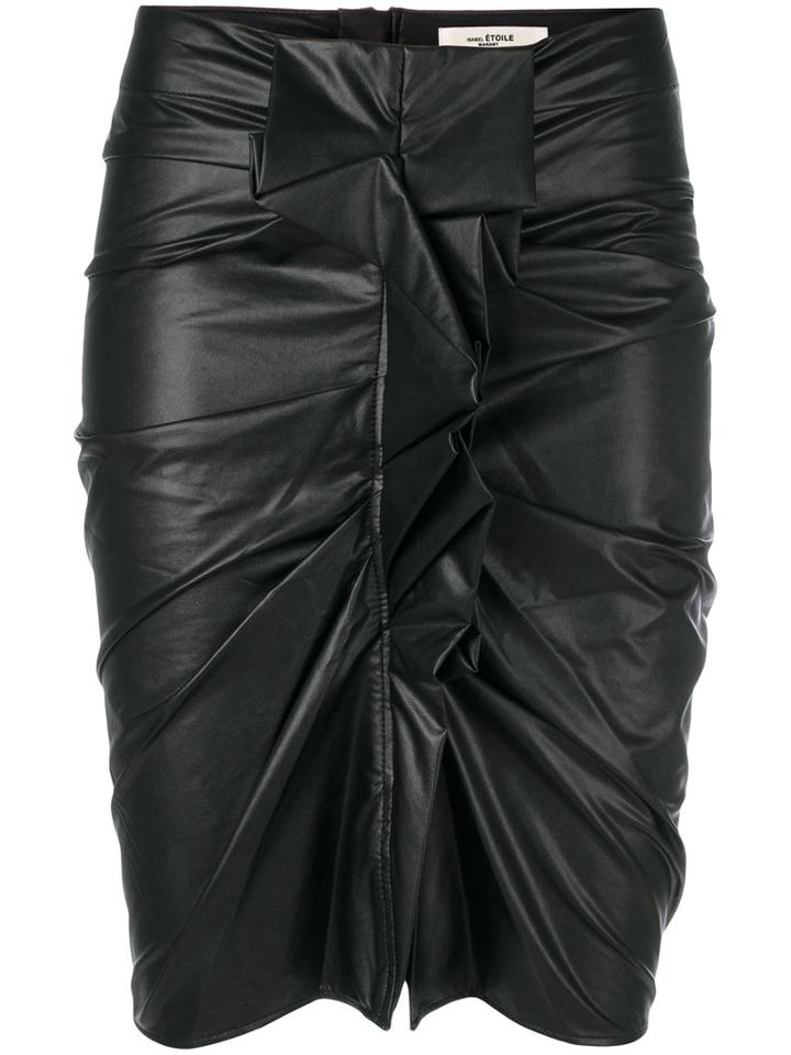Isabel Marant Étoile - Gathered Front Fitted Skirt - Women - Cotton/polyurethane/viscose - 40, Black, Cotton/polyurethane/viscose