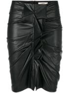 Isabel Marant Étoile - Gathered Front Fitted Skirt - Women - Cotton/polyurethane/viscose - 40, Black, Cotton/polyurethane/viscose