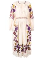 Ulla Johnson Embroidered Floral Dress - Neutrals