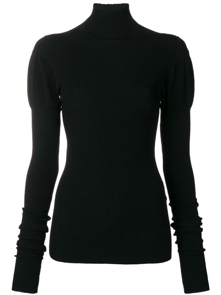 Jil Sander Fitted Ribbed Jumper - Black