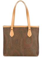 Etro - Paisley Print Tote Bag - Women - Calf Leather - One Size, Brown, Calf Leather