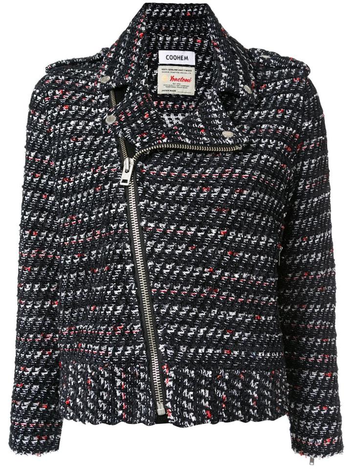 Coohem Tweed Biker Jacket - Black