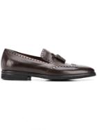 A. Testoni Brogue Detail Loafers - Brown