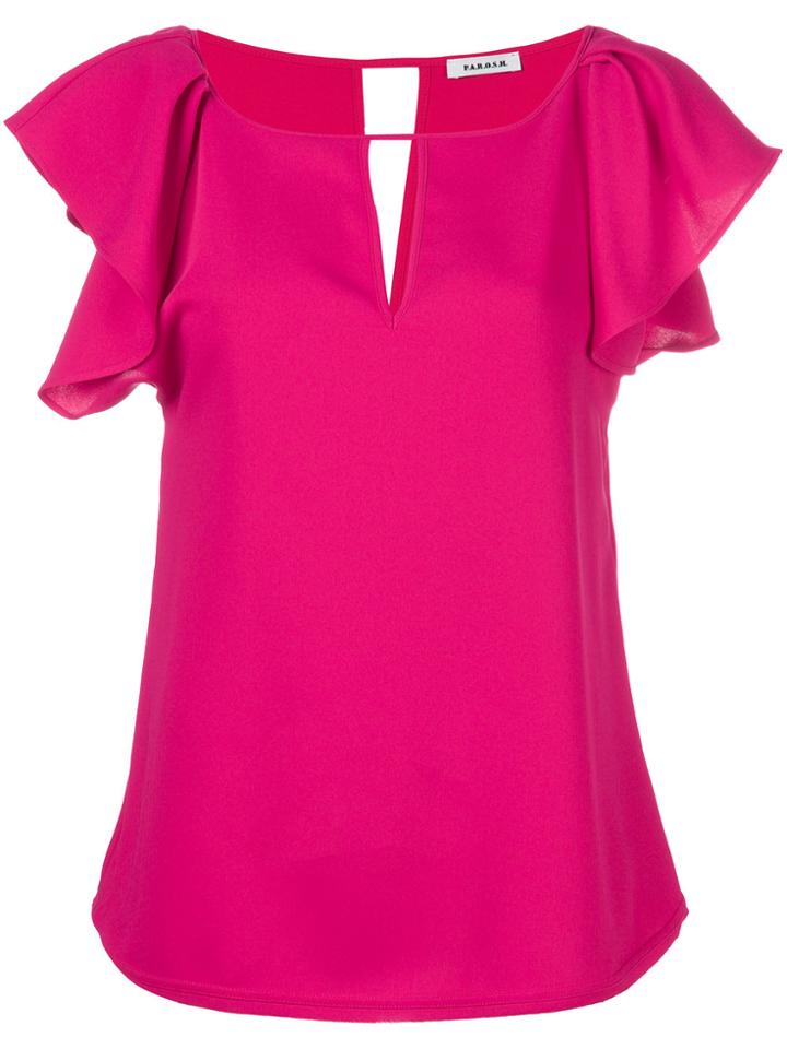 P.a.r.o.s.h. Curtain Sleeve Top - Pink & Purple