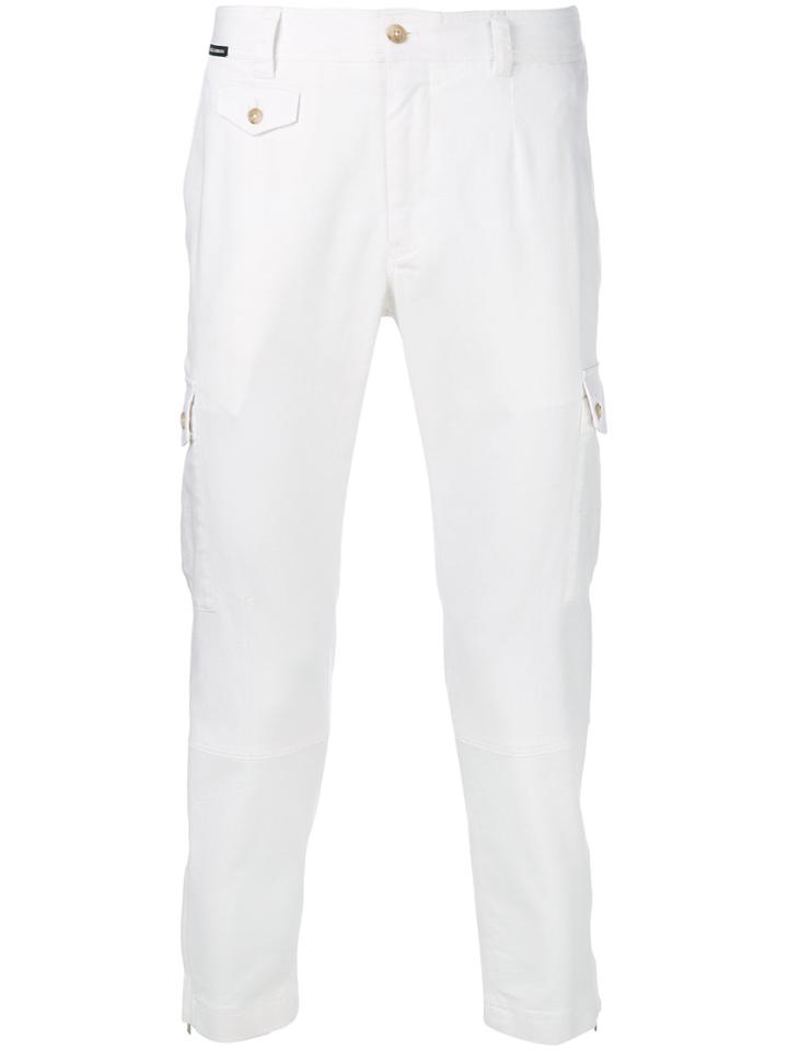 Dolce & Gabbana Cropped Cargo Trousers - White