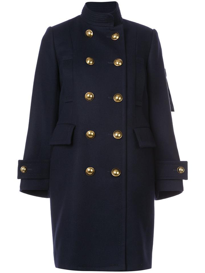 Sacai Peacoat With Inner Vest - Blue
