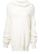 Unravel Project Shredded Sheath Jumper, Women's, Size: Medium, White, Cotton/cashmere
