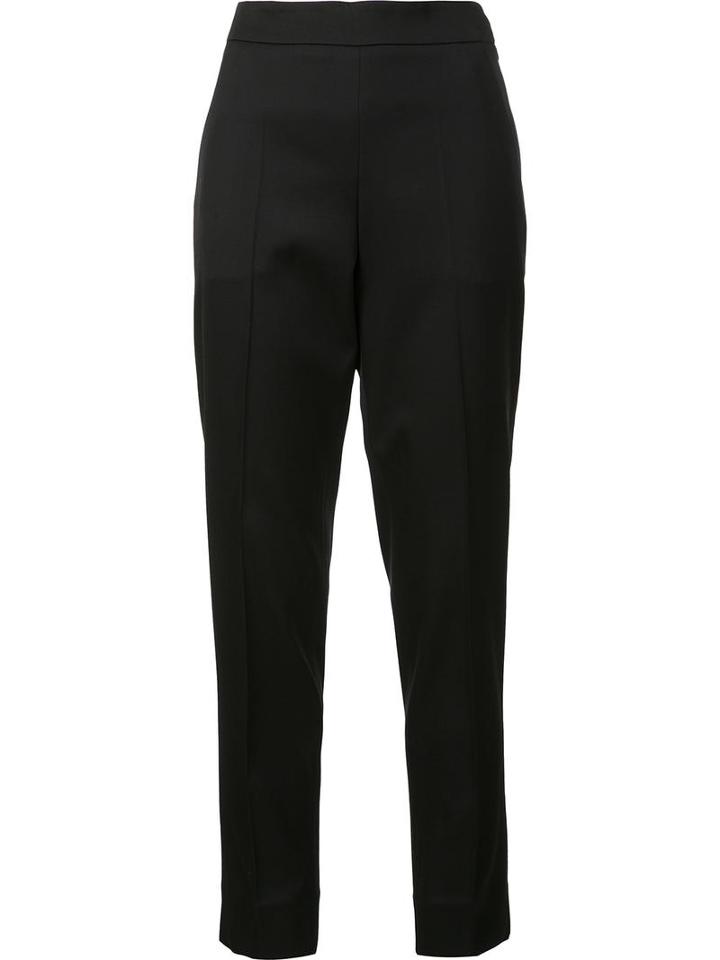 Oscar De La Renta Straight Leg Trousers, Women's, Size: 12, Black, Spandex/elastane/virgin Wool
