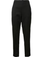 Oscar De La Renta Straight Leg Trousers, Women's, Size: 12, Black, Spandex/elastane/virgin Wool