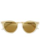 Bottega Veneta Eyewear Layered Round Frame Sunglasses - Metallic