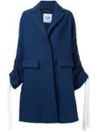 Rossella Jardini Drawstring Sleeve Coat, Women's, Size: 42, Blue, Silk/cotton/nylon/virgin Wool