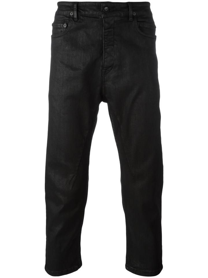 Rick Owens Drkshdw Cropped Trousers, Men's, Size: 32, Black, Cotton/polyurethane/spandex/elastane