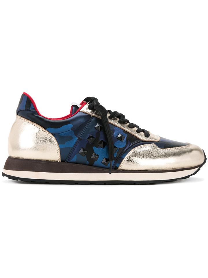 Guild Prime Stud Detail Camouflage Sneakers - Blue