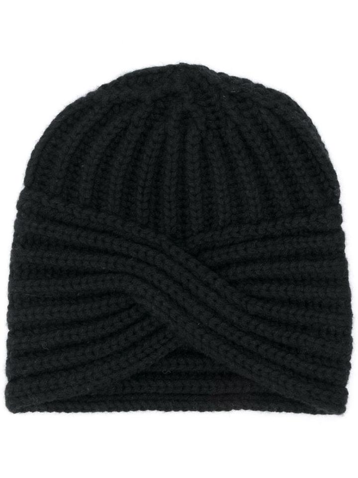 Fine Edge Turban-style Hat - Black