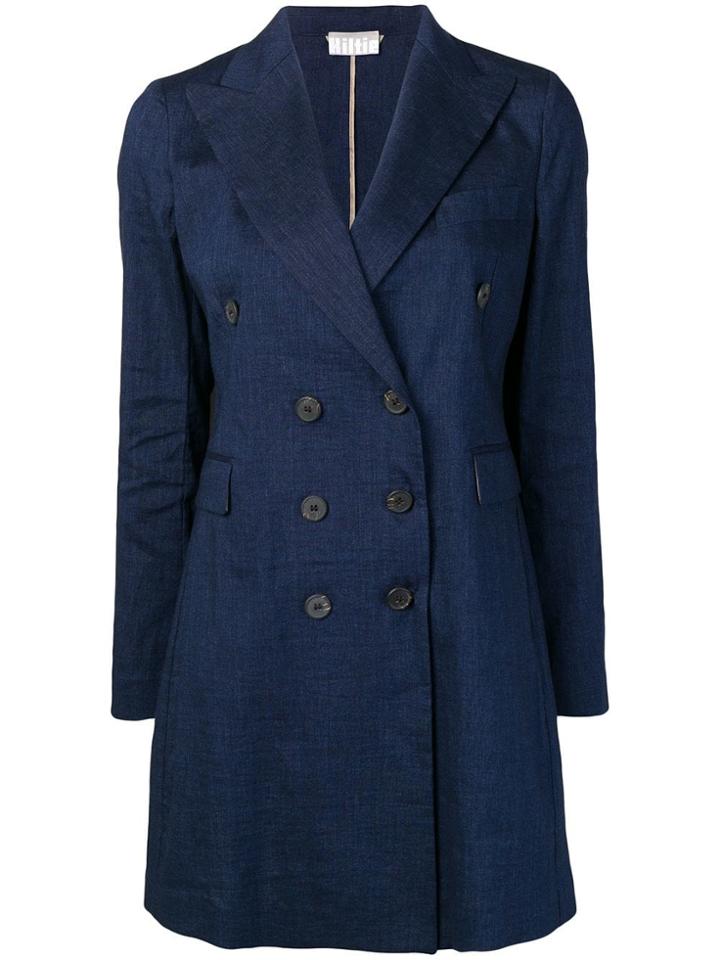 Kiltie Double Breasted Coat - Blue