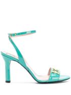 Escada Logo Plaque Heeled Sandals - Green