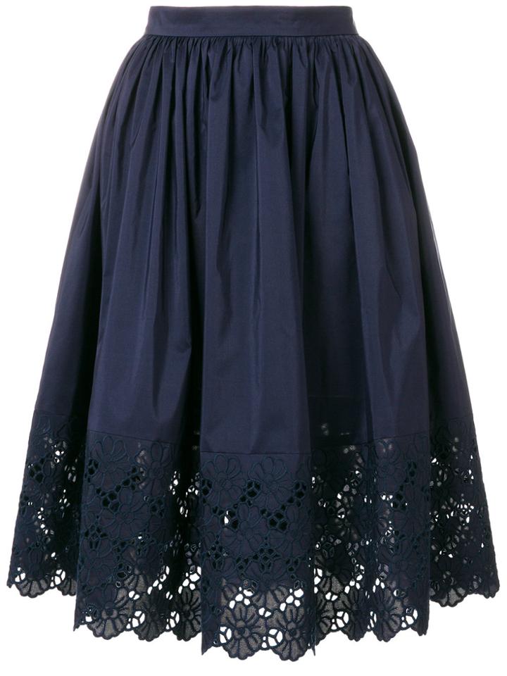 Lanvin Embroidered Trim Skirt - Blue