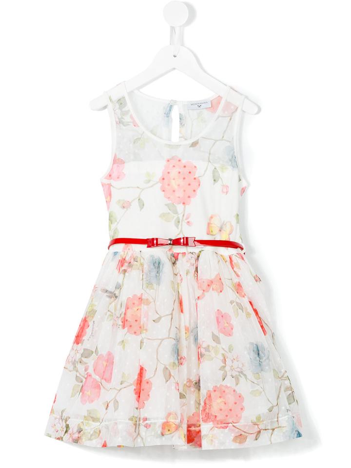 Monnalisa - Butterfly Printed Dress - Kids - Cotton/polyester - 11 Yrs, White