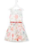 Monnalisa - Butterfly Printed Dress - Kids - Cotton/polyester - 11 Yrs, White