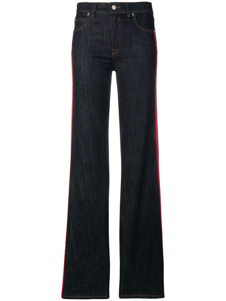 Red Valentino Striped Panel Jeans - Blue