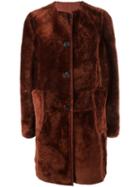 Marni Reversible Shearling Coat, Women's, Size: 40, Red, Sheep Skin/shearling
