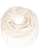 Dolce Cabo Fringed Scarf, Women's, Nude/neutrals, Rabbit Fur/acrylic