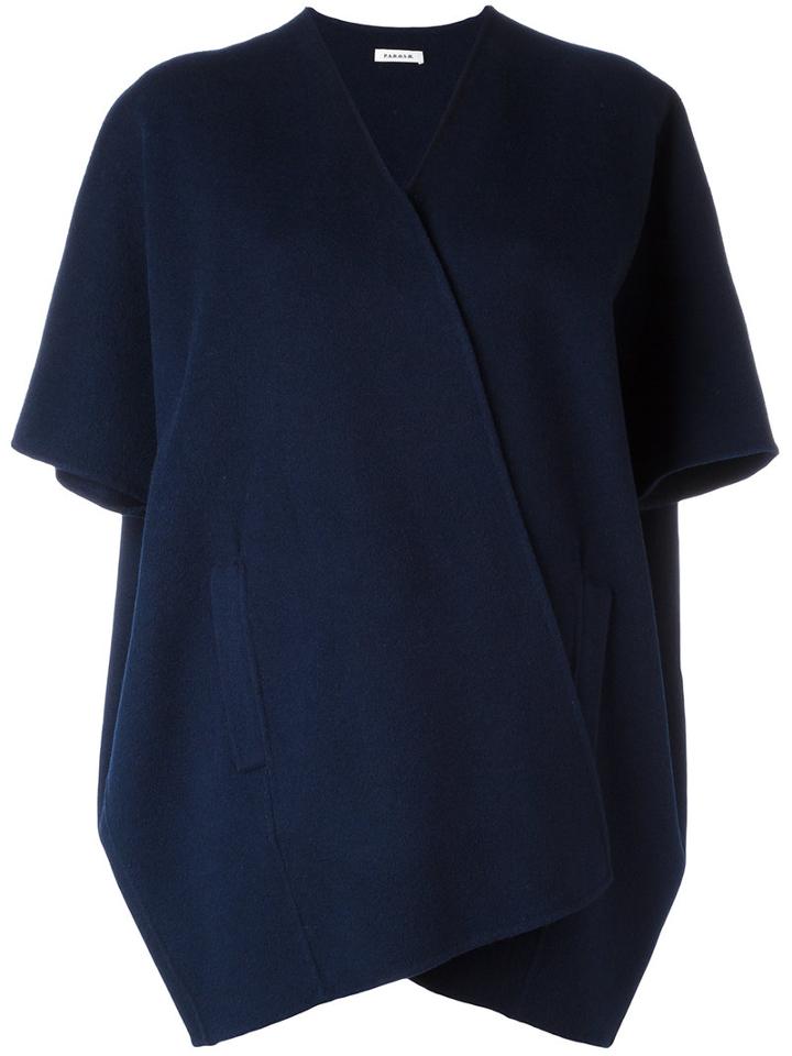 P.a.r.o.s.h. Large Cape Coat, Women's, Size: Medium, Blue, Wool