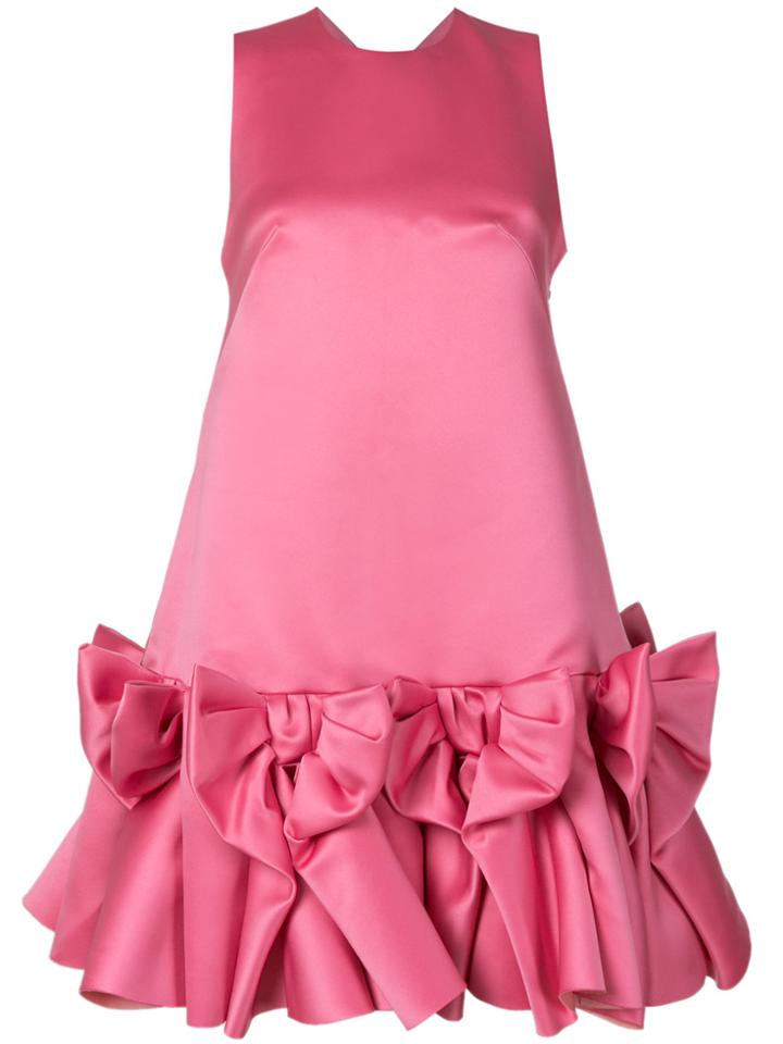 Viktor & Rolf Soir Bow Volant Mini Dress - Pink & Purple