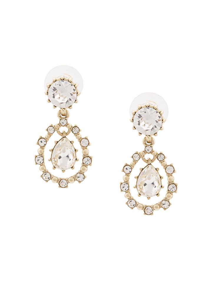 Marchesa Notte Gemstone Drop Earrings - Grey